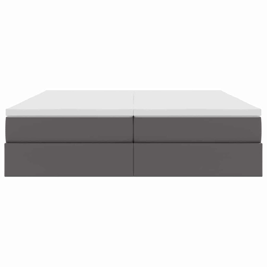 Opbergbed met matras met matras Grijs 180 x 200 cm Nep Leer