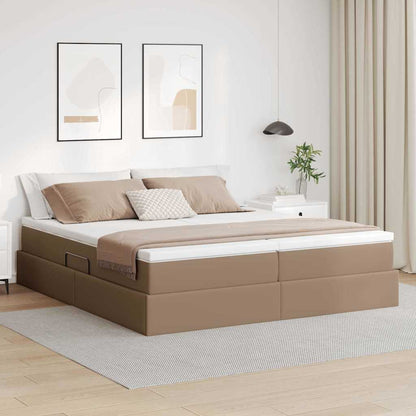 Opbergbed met matras Cappuccino 180 x 200 cm Nep Leer