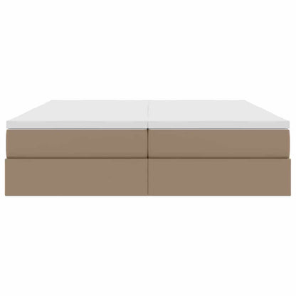 Opbergbed met matras Cappuccino 180 x 200 cm Nep Leer