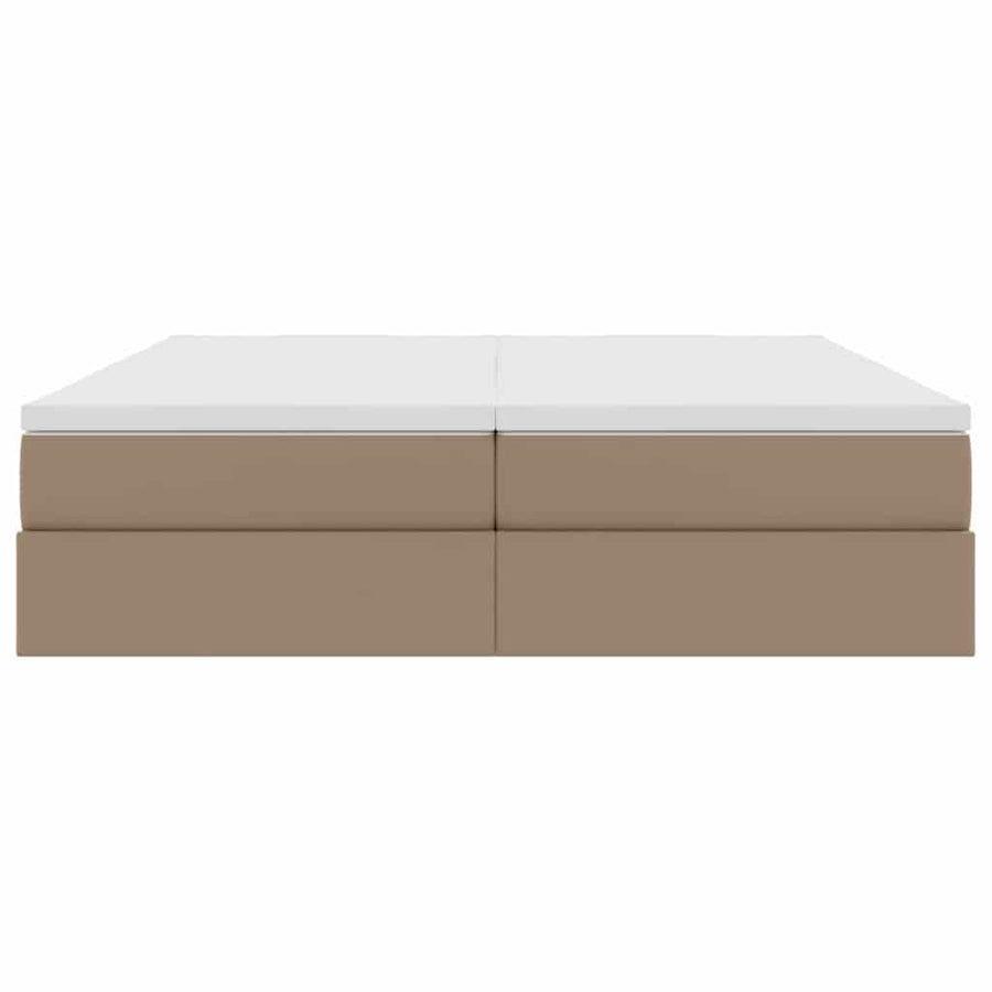 Opbergbed met matras Cappuccino 180 x 200 cm Nep Leer