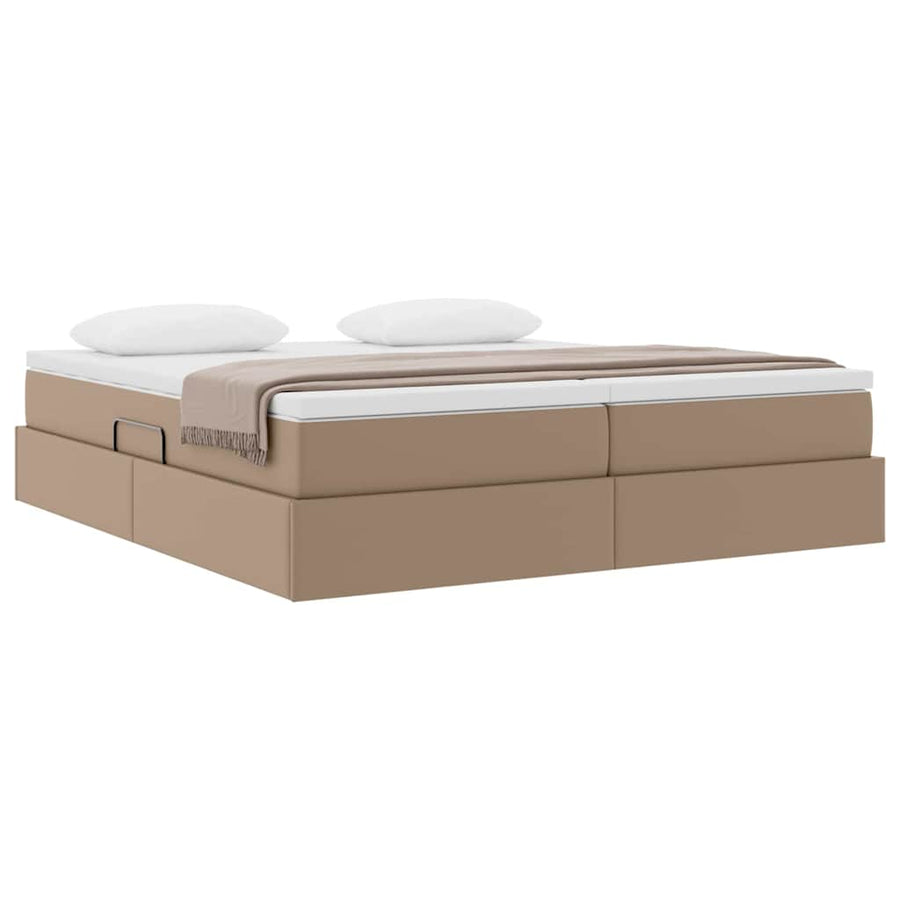 Opbergbed met matras Cappuccino 180 x 200 cm Nep Leer
