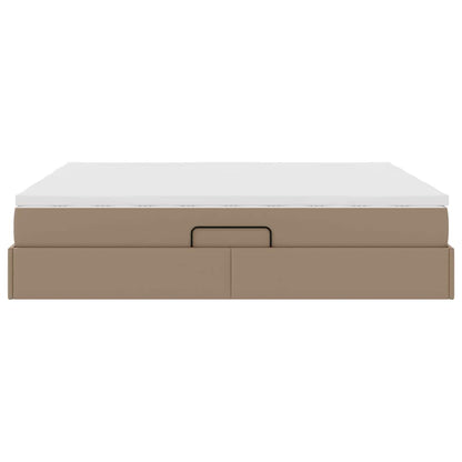 Opbergbed met matras Cappuccino 180 x 200 cm Nep Leer