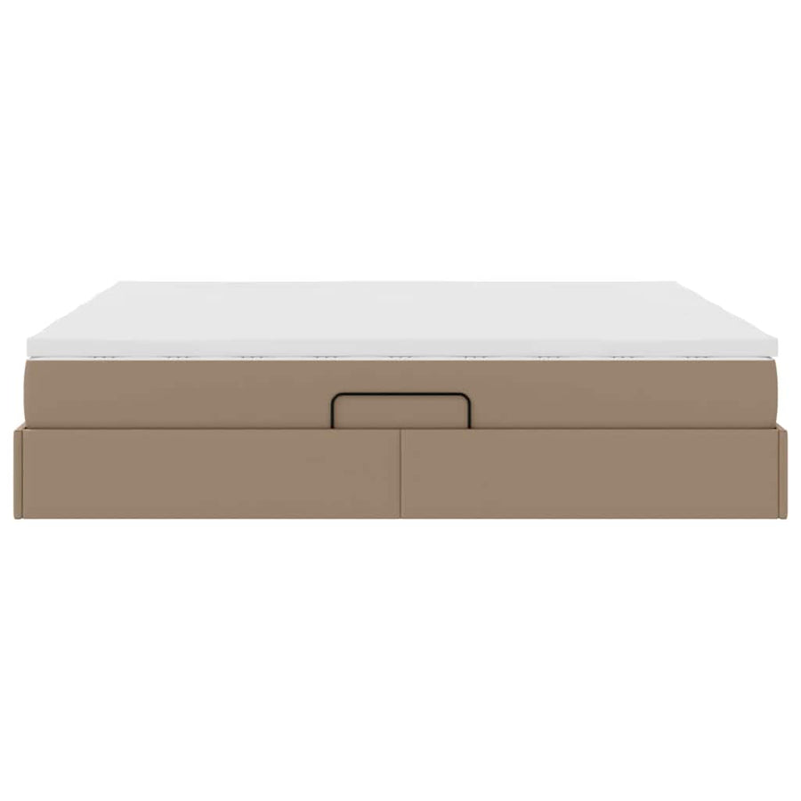 Opbergbed met matras Cappuccino 180 x 200 cm Nep Leer