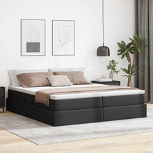 Opbergbed met matras met matras Zwart 200 x 200 cm Nep Leer