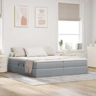 Storage Bed with Mattress Light Grey 180 x 200 cm Polyester