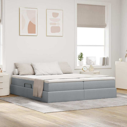 Opbergbed met matras Lichtgrijs 180 x 200 cm Polyester