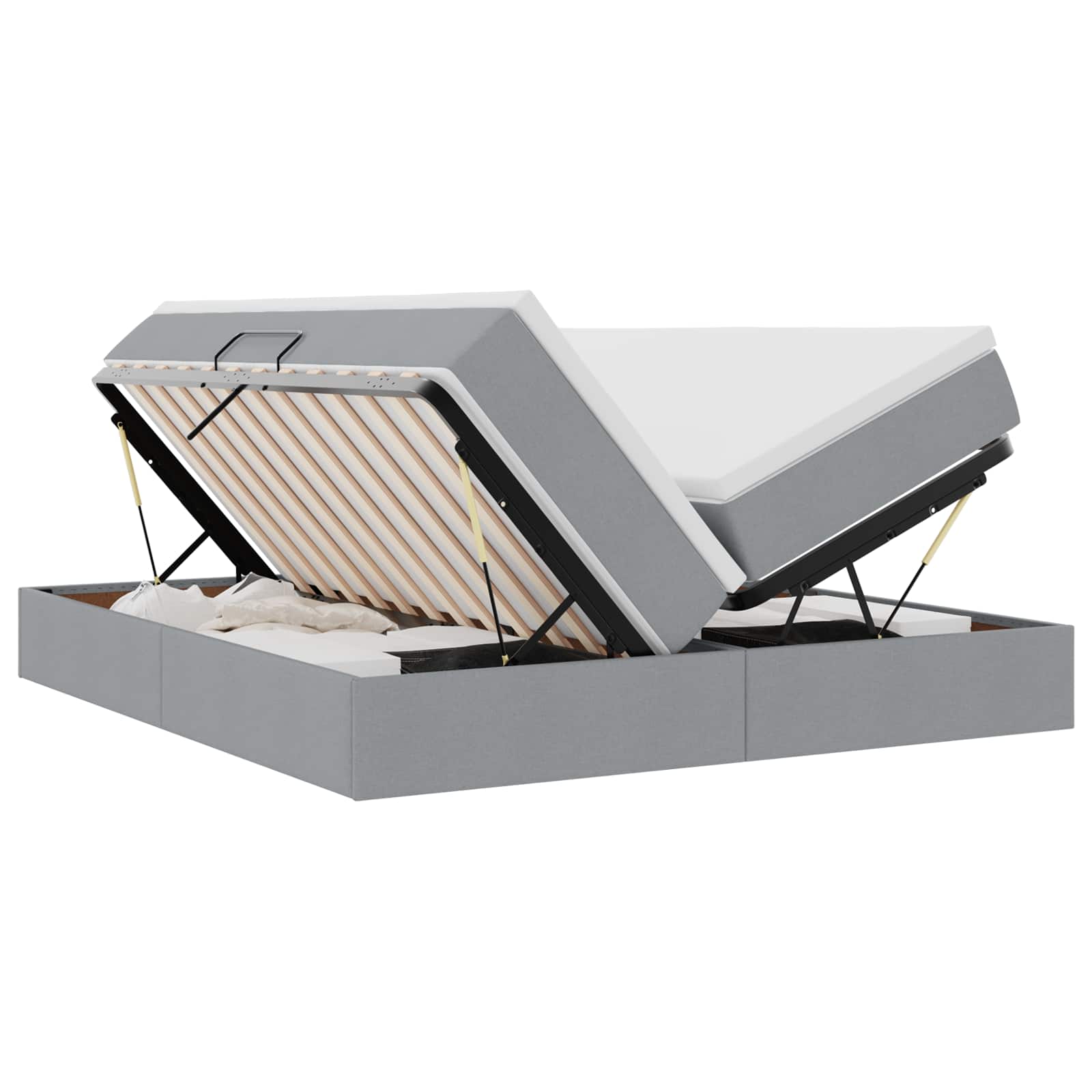 Opbergbed met matras Lichtgrijs 180 x 200 cm Polyester