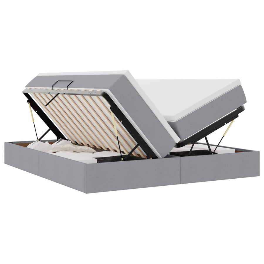 Opbergbed met matras Lichtgrijs 180 x 200 cm Polyester