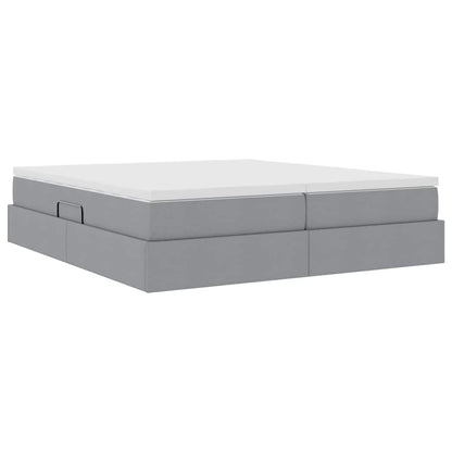 Opbergbed met matras Lichtgrijs 180 x 200 cm Polyester