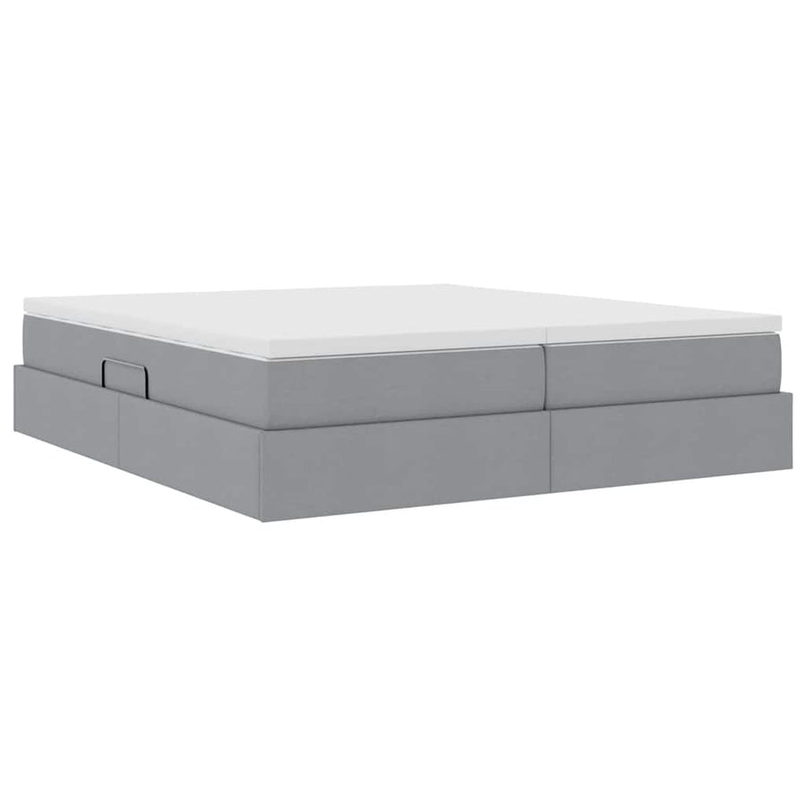 Opbergbed met matras Lichtgrijs 180 x 200 cm Polyester