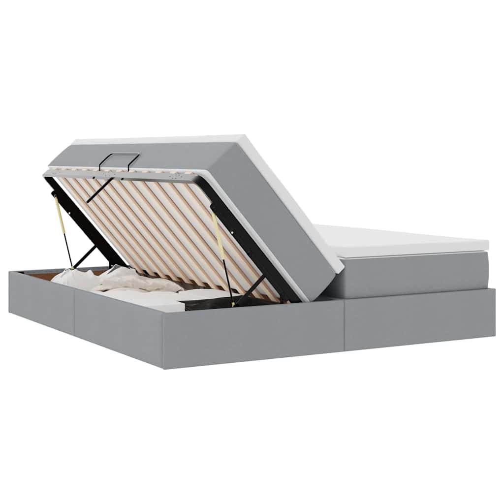 Opbergbed met matras Lichtgrijs 180 x 200 cm Polyester