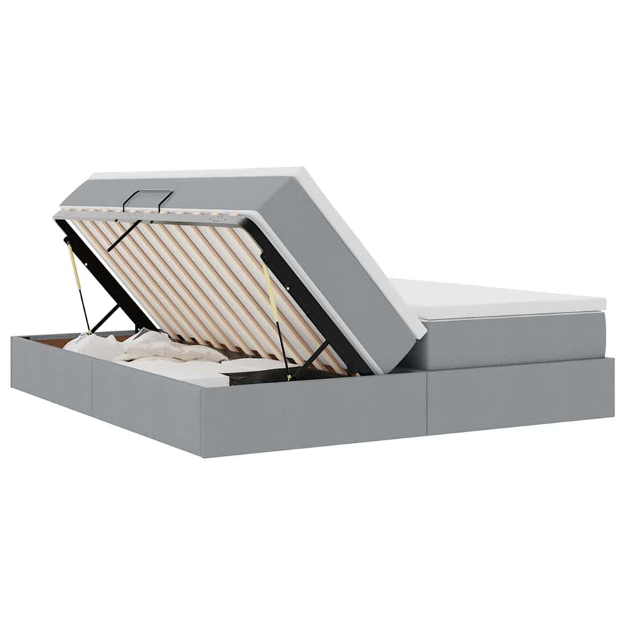 Opbergbed met matras Lichtgrijs 180 x 200 cm Polyester