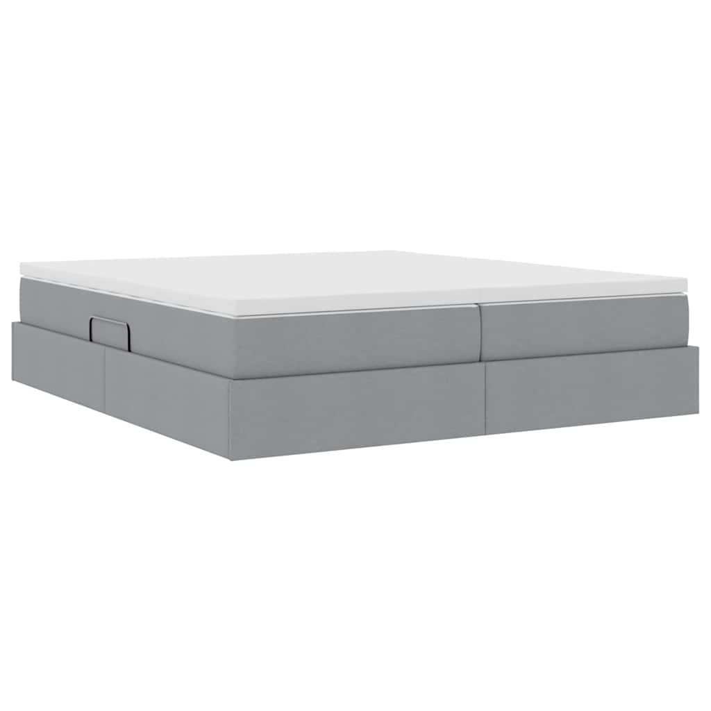 Opbergbed met matras Lichtgrijs 180 x 200 cm Polyester