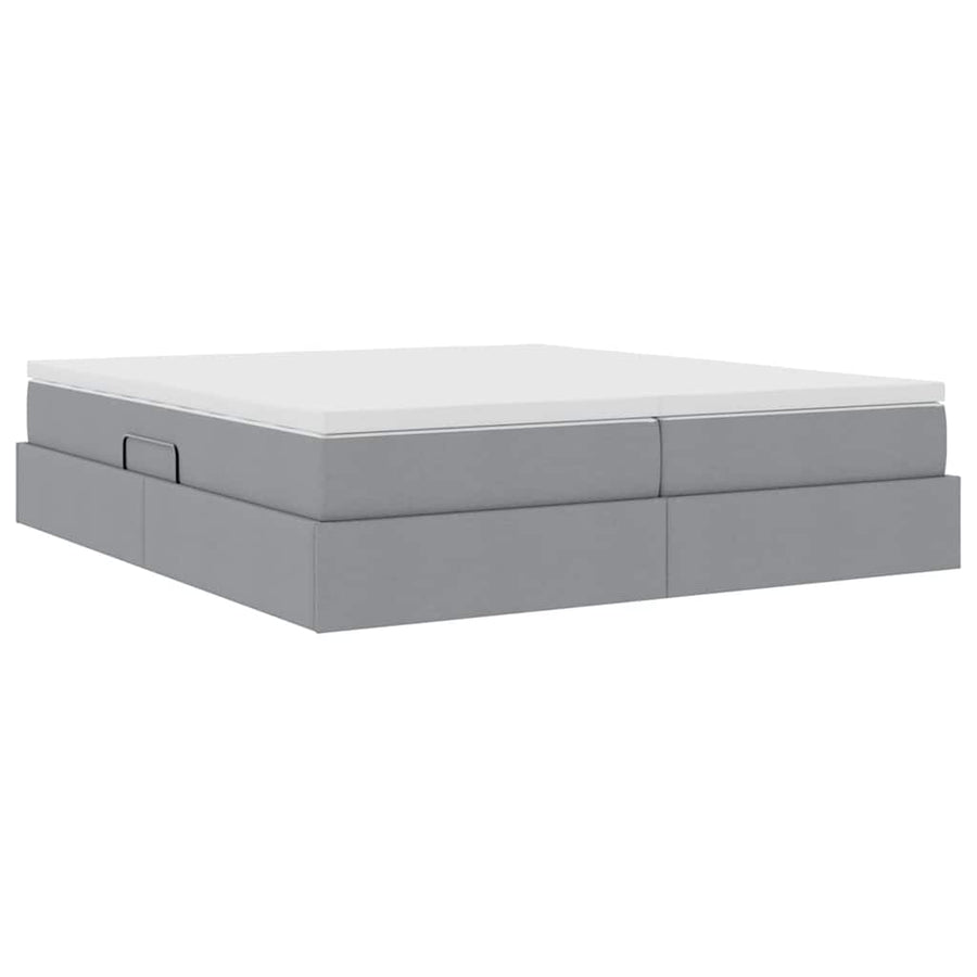 Opbergbed met matras Lichtgrijs 180 x 200 cm Polyester