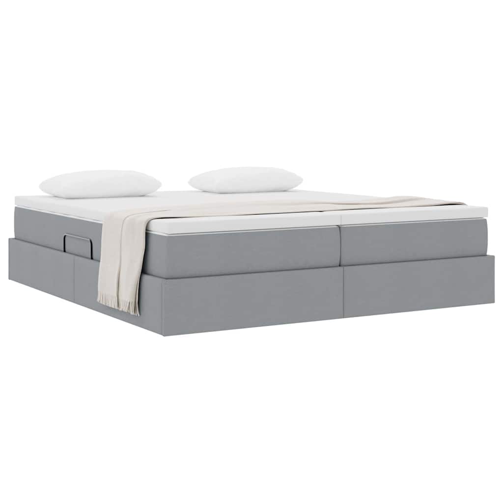 Opbergbed met matras Lichtgrijs 180 x 200 cm Polyester