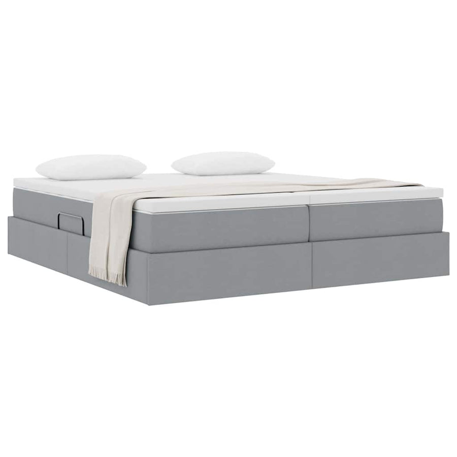 Opbergbed met matras Lichtgrijs 180 x 200 cm Polyester