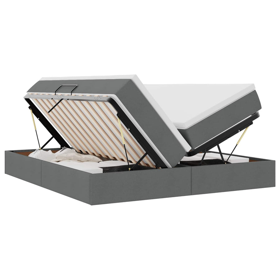 Opbergbed met matras Donkergrijs 180 x 200 cm Polyester
