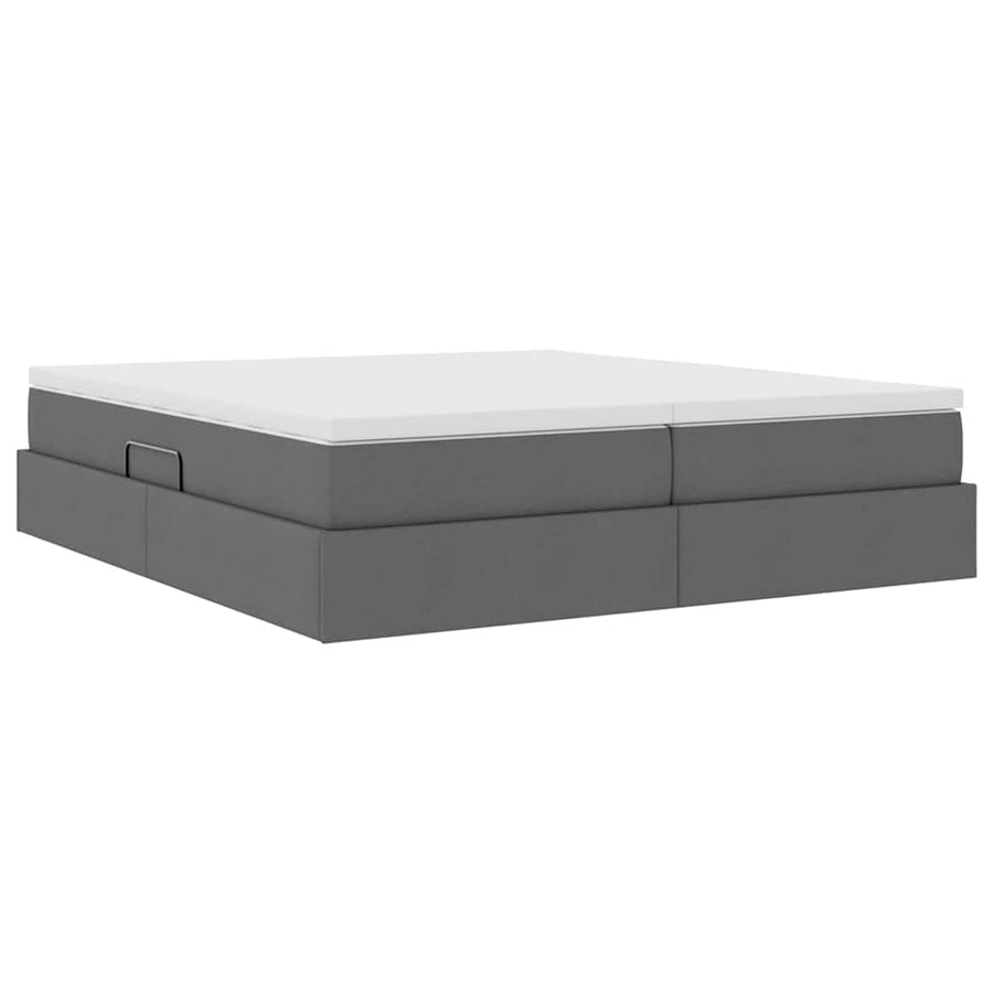 Opbergbed met matras Donkergrijs 180 x 200 cm Polyester