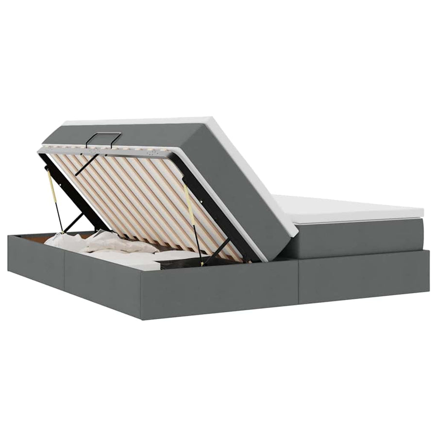 Opbergbed met matras Donkergrijs 180 x 200 cm Polyester