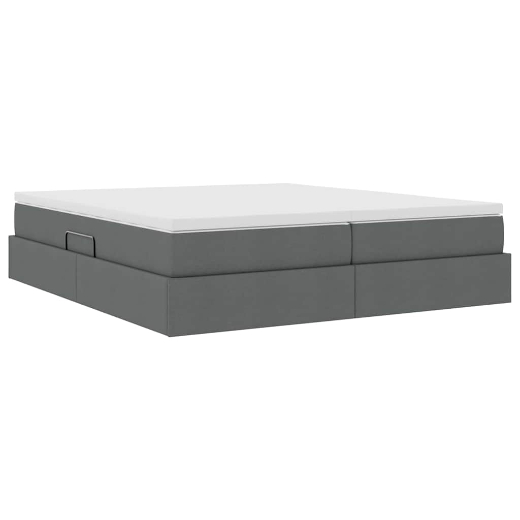 Opbergbed met matras Donkergrijs 180 x 200 cm Polyester