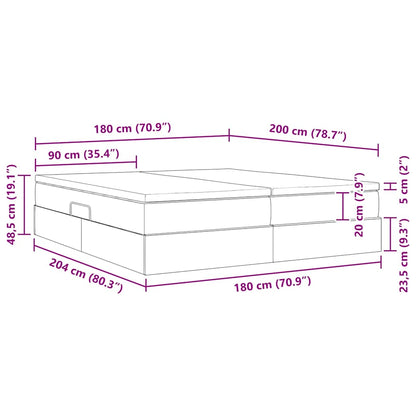 Opbergbed met matras met matras Zwart 180 x 200 cm Polyester