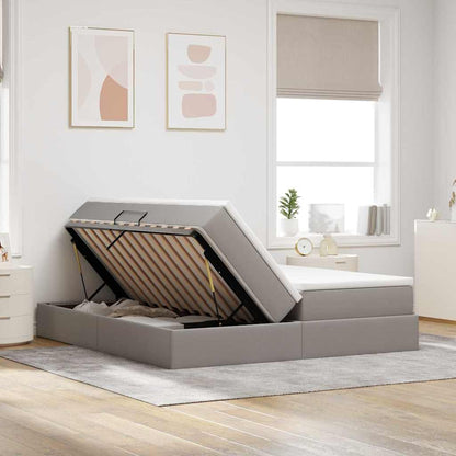 Opbergbed met matras met matras Taupe 180 x 200 cm Polyester
