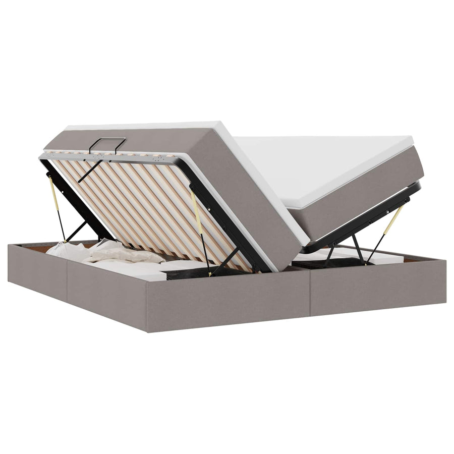 Opbergbed met matras met matras Taupe 180 x 200 cm Polyester
