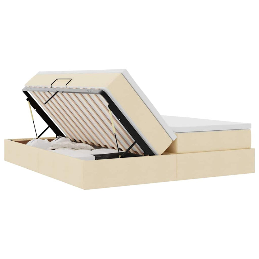 Opbergbed met matras met matras Crème 180 x 200 cm Polyester