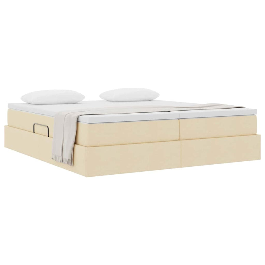 Opbergbed met matras met matras Crème 180 x 200 cm Polyester