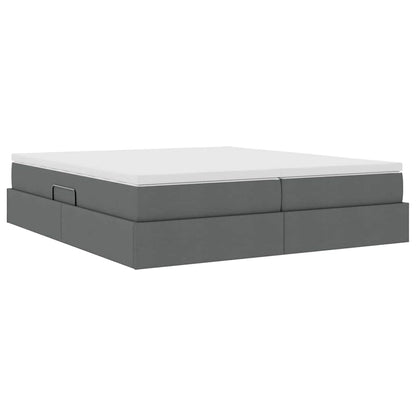Opbergbed met matras Donkergrijs 200 x 200 cm Polyester