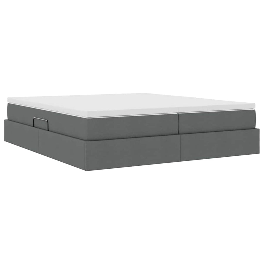 Opbergbed met matras Donkergrijs 200 x 200 cm Polyester