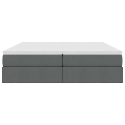 Opbergbed met matras Donkergrijs 200 x 200 cm Polyester