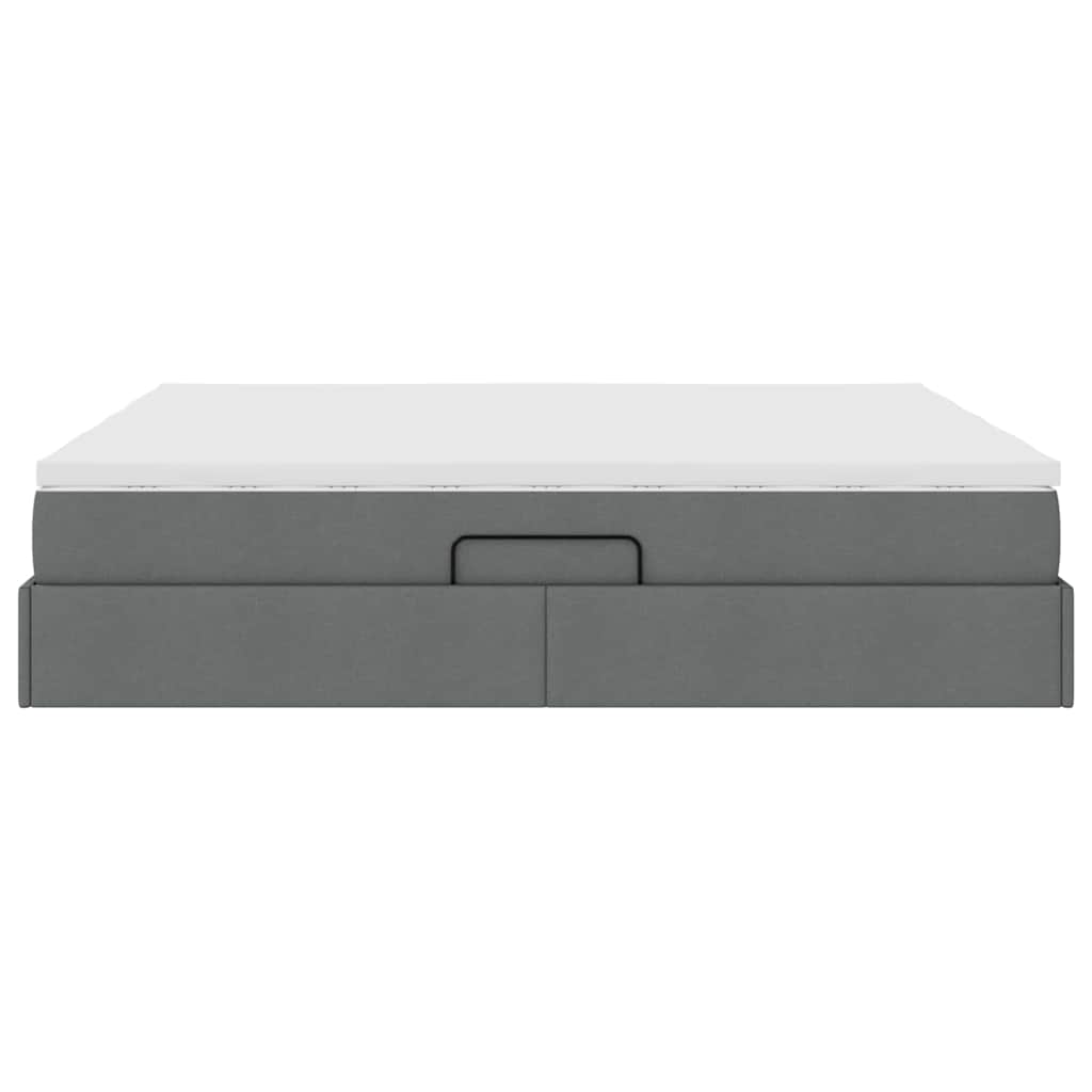 Opbergbed met matras Donkergrijs 200 x 200 cm Polyester