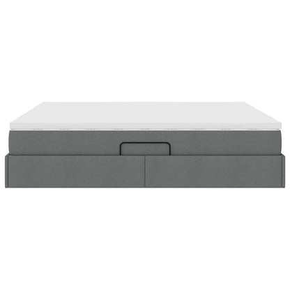 Opbergbed met matras Donkergrijs 200 x 200 cm Polyester