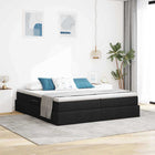 Storage Bed with Mattress Black 200 x 200 cm Polyester