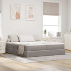 Storage Bed with Mattress Taupe 200 x 200 cm Polyester