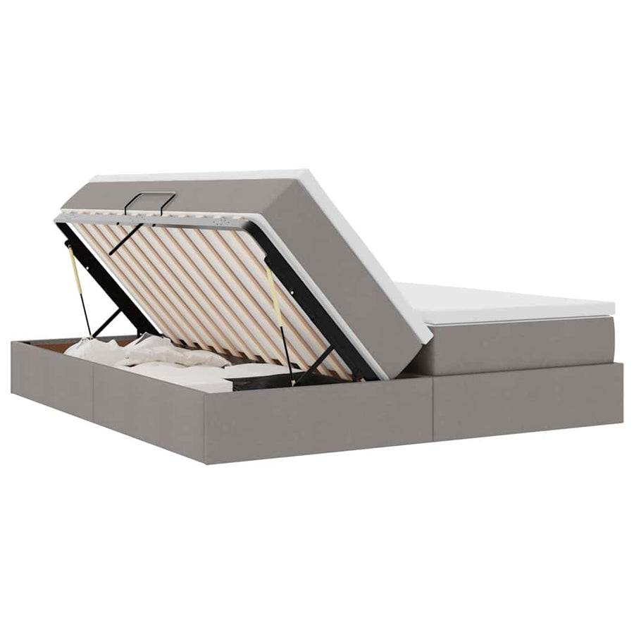 Opbergbed met matras met matras Taupe 200 x 200 cm Polyester