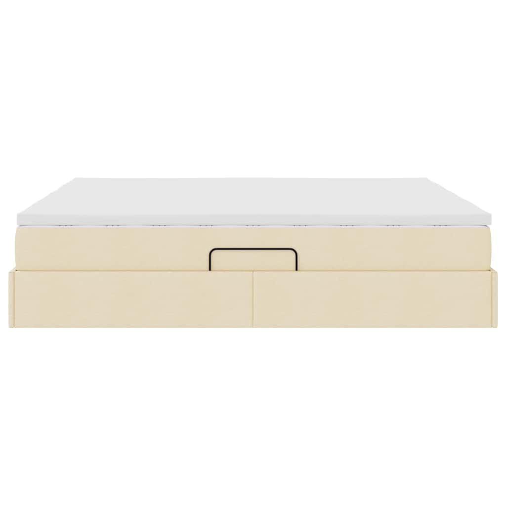Opbergbed met matras met matras Crème 200 x 200 cm Polyester