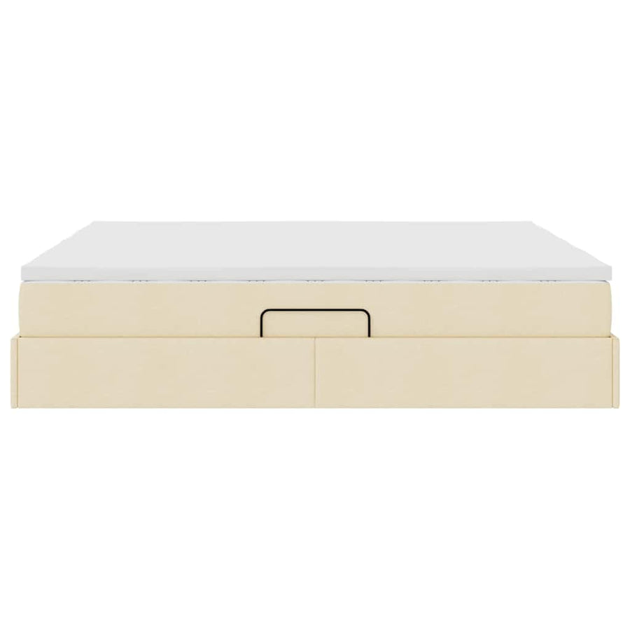 Opbergbed met matras met matras Crème 200 x 200 cm Polyester