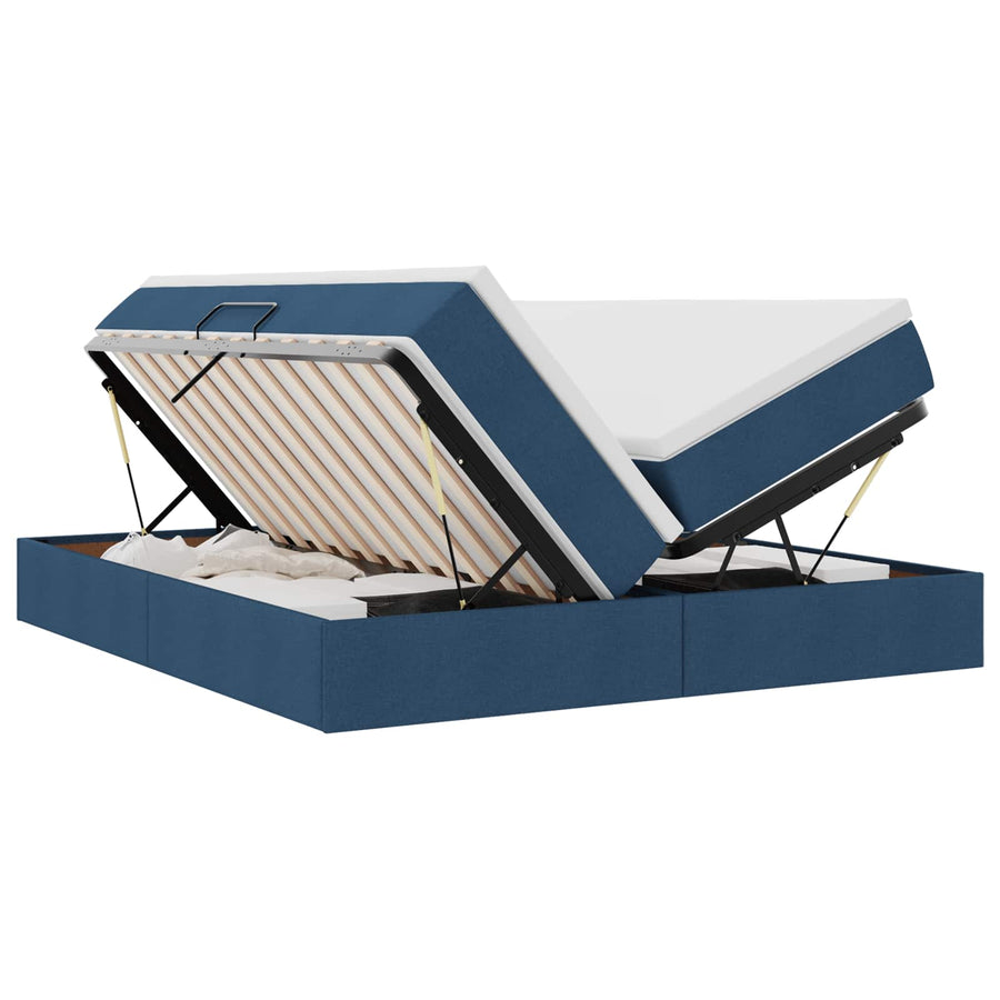 Opbergbed met matras met matras Blauw 200 x 200 cm Polyester
