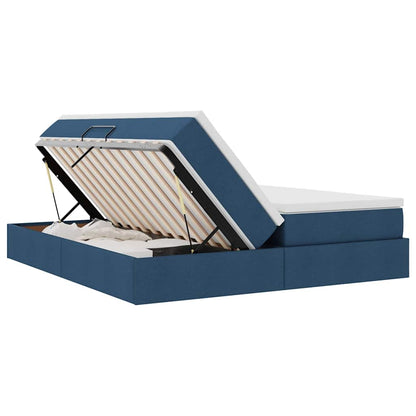 Opbergbed met matras met matras Blauw 200 x 200 cm Polyester