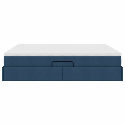 Opbergbed met matras met matras Blauw 200 x 200 cm Polyester