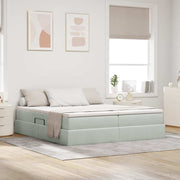Opbergbed 180x200 cm lichtgrijs fluweel