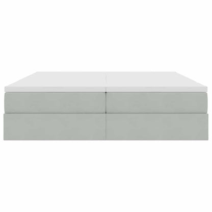 Opbergbed met matras met matras Lichtgrijs 180 x 200 cm Fluweel