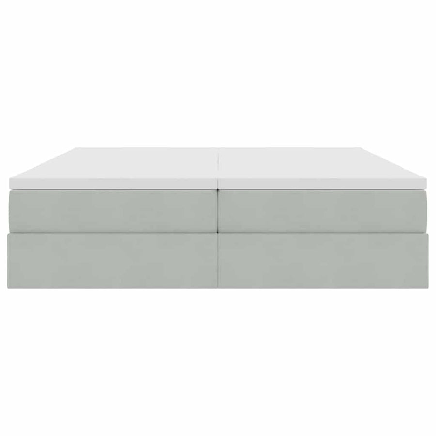 Opbergbed met matras met matras Lichtgrijs 180 x 200 cm Fluweel