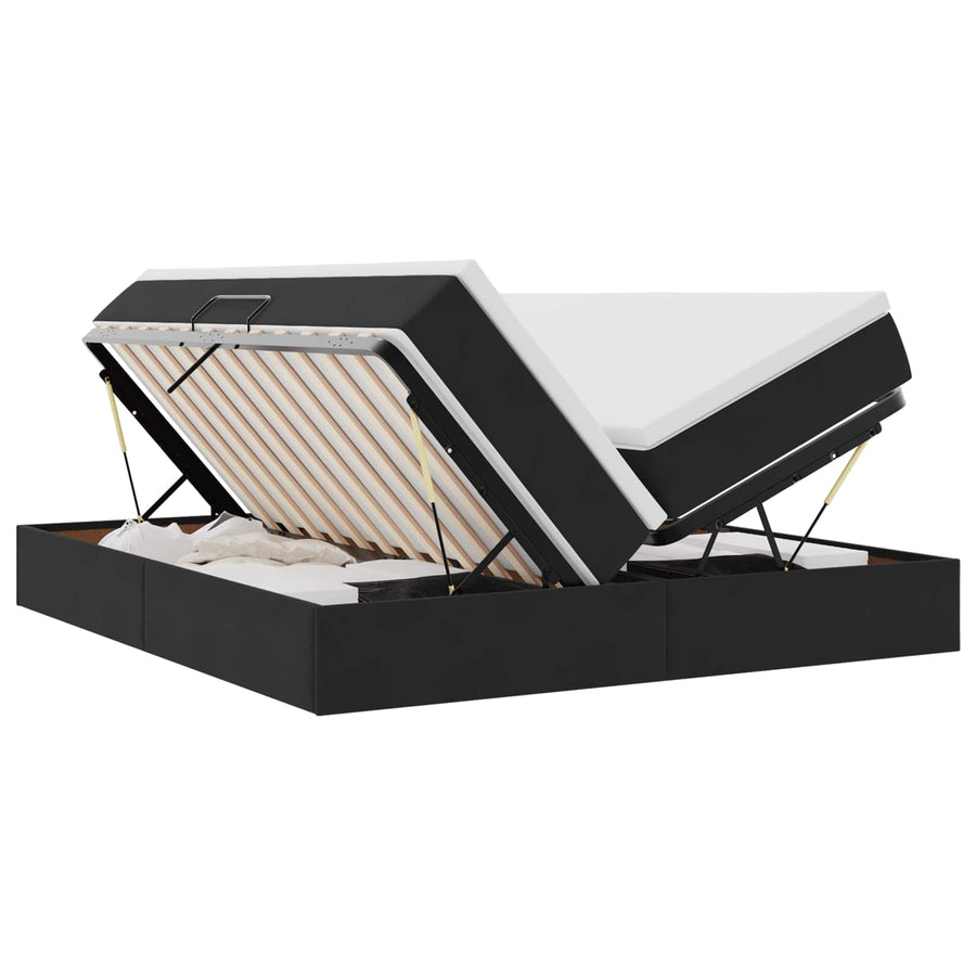 Opbergbed met matras met matras Zwart 180 x 200 cm Fluweel
