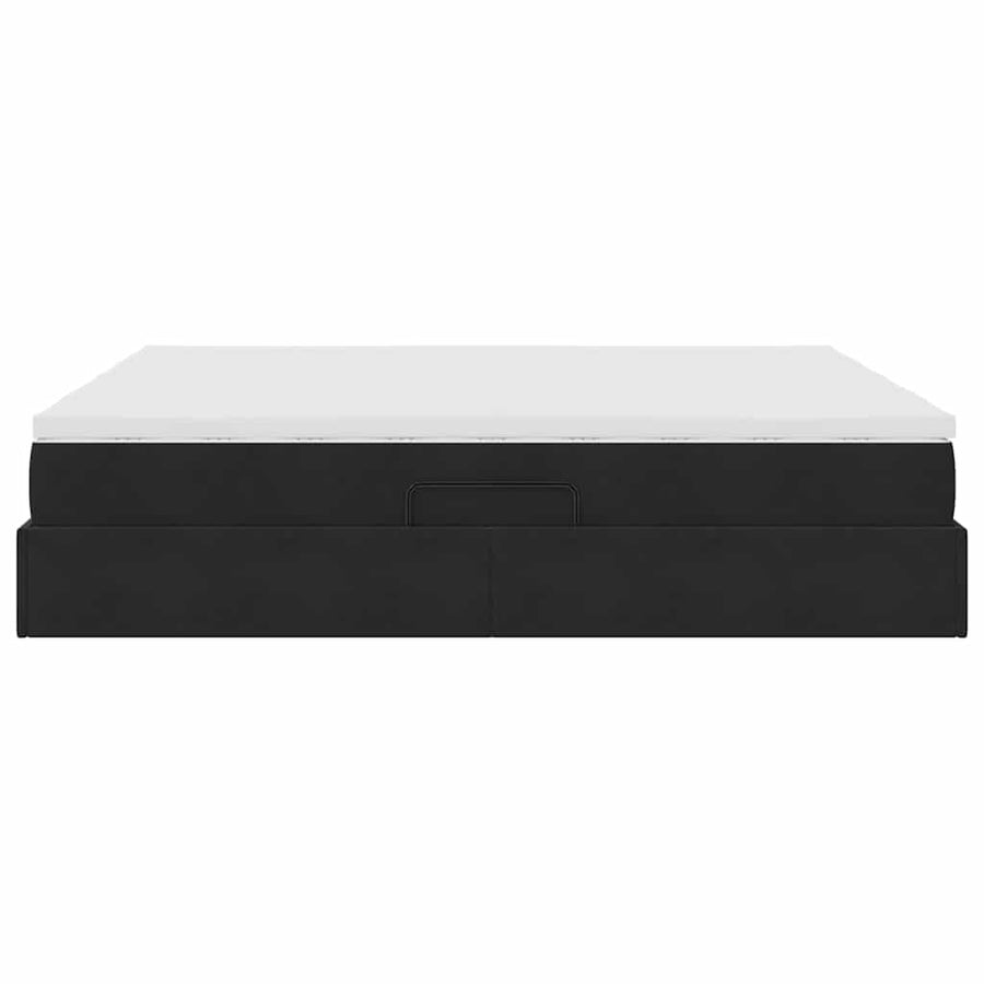 Opbergbed met matras met matras Zwart 180 x 200 cm Fluweel