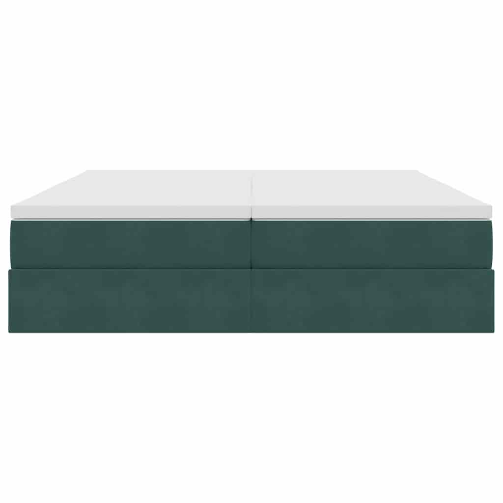 Opbergbed met matras Donkergroen 180 x 200 cm Fluweel
