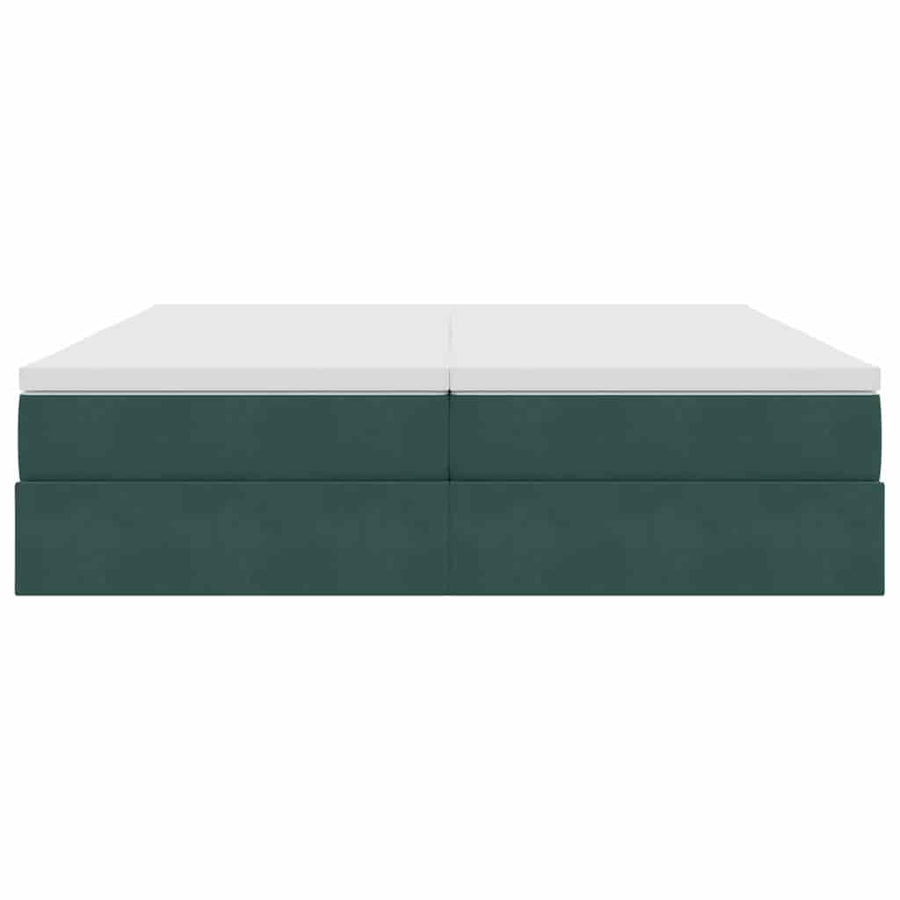 Opbergbed met matras Donkergroen 180 x 200 cm Fluweel