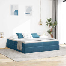 Opbergbed met matras Donkerblauw 180 x 200 cm Fluweel